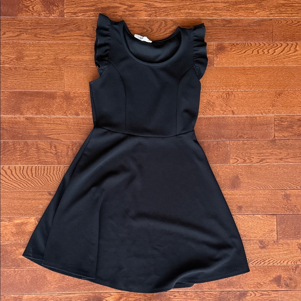 Little Black ruffle sleeve Dress